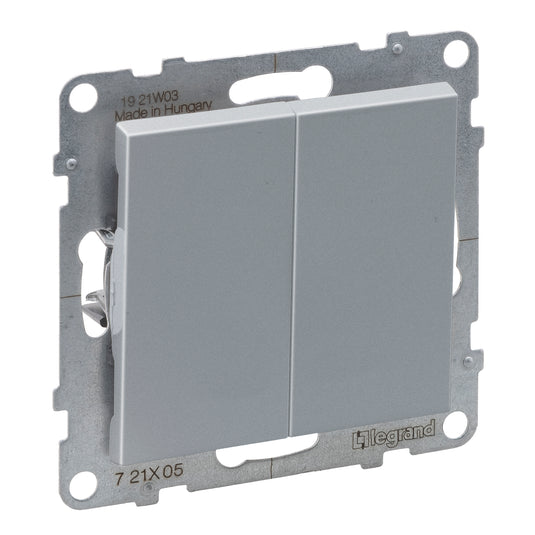 Intrerupator dublu, 10A, aluminiu, Suno 721305