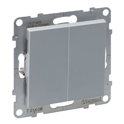 Intrerupator cap-scara dublu, 10A, aluminiu, Suno 721308, , alternativo.ro