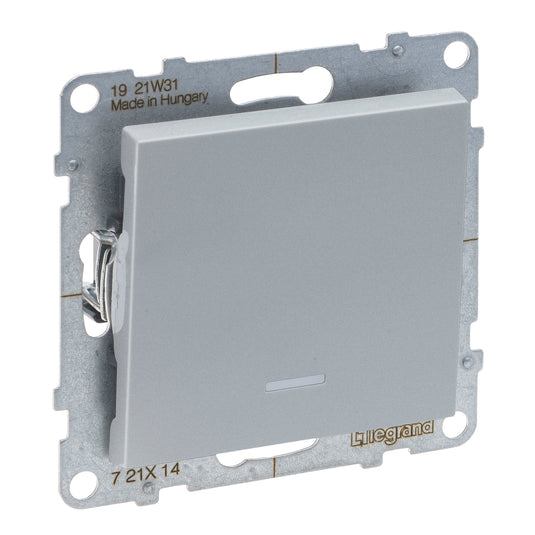 Intrerupator simplu, cu bec martor, 16A, aluminiu, Suno 721314
