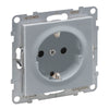 Priza simpla, cu impamantare, 2P+T, cu protectie copii, 16A, aluminiu, Suno 721324