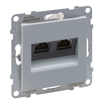 SUNO PRIZA DE DATE DUBLA RJ45 Cat.6A STP ALUMINIU 721359, , alternativo.ro