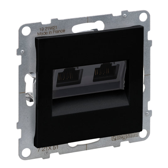 Priza de date dubla, RJ45, Cat.5e, UTP, negru, Suno 721451