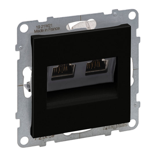 Priza de date dubla, RJ45, Cat.6A, STP, negru, Suno 721459
