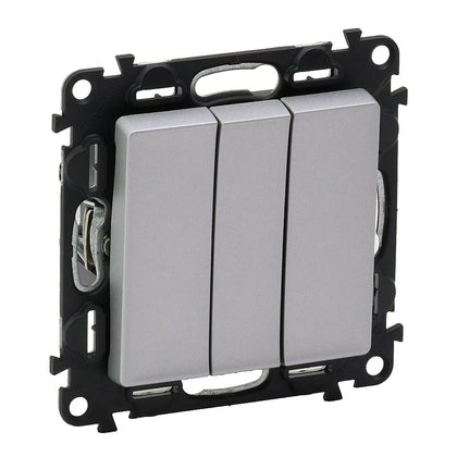 Intrerupator triplu, 10A, aluminiu, Valena Life 752303, , alternativo.ro
