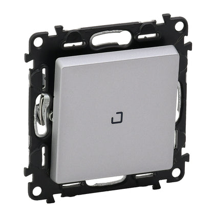 Intrerupator cu revenire, cu lumina de control, 6A, aluminiu, Valena Life 752312, , alternativo.ro