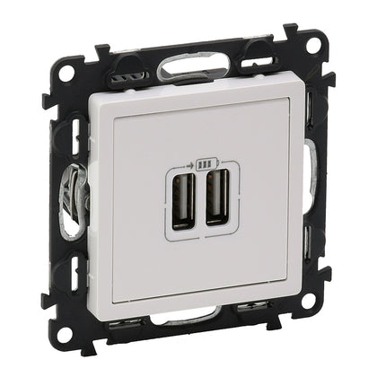 Priza USB, dubla, Tip A, 5V, 1500mA, alb, Valena Life 753112, , alternativo.ro