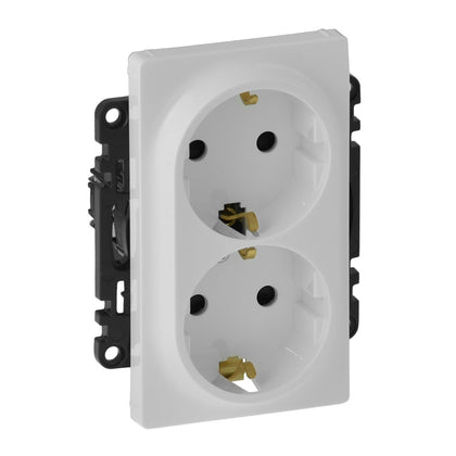 Priza dubla schuko, 2P+T, 16A, cu protectie copii, alb, Valena Life 753126, , alternativo.ro