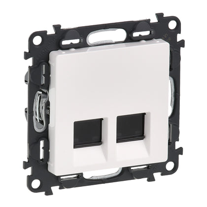 Priza de date RJ45, dubla, Cat.5E, UTP, alb, Valena Life 753141, , alternativo.ro