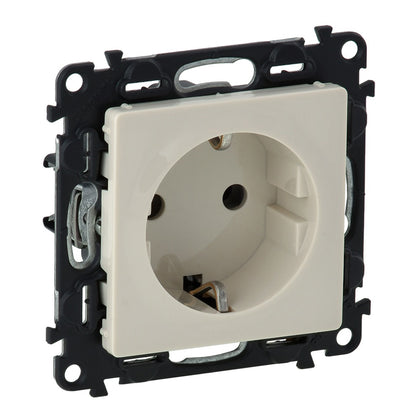 Priza simpla schuko, 2P+T, 16A, cu protectie copii, borne automate, ivoar, Valena Life 753220, , alternativo.ro