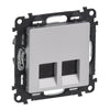 Priza de date RJ45, dubla, Cat.5E, UTP, aluminiu, Valena Life 753341