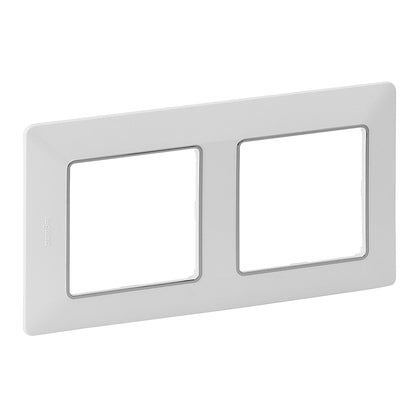 Rama 2 posturi, Alb / Insert crom, Valena Life 754032, , alternativo.ro