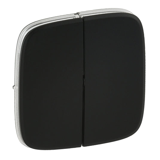 Placa pentru intrerupator dublu, negru, Valena Allure 755028