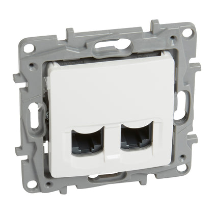 Priza de date, dubla, RJ45, Cat.6, UTP, Alb, Niloe 764574, , alternativo.ro