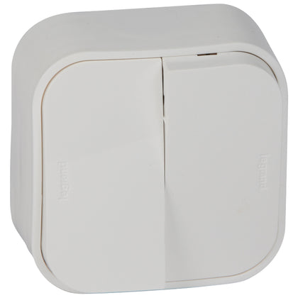 Intrerupator dublu, montaj aparent, 10A, IP20, alb, Forix 782402, , alternativo.ro