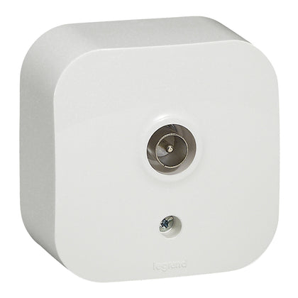 Priza TV, montaj aparent, conector tata, alb, Forix 782415, , alternativo.ro