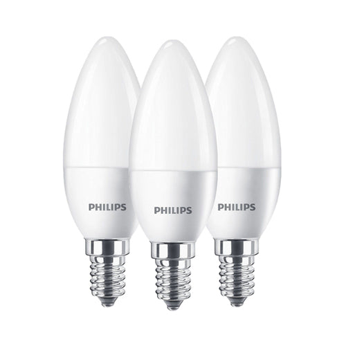 Set 3 Becuri LED lumanare, B35, E14, 5.5W, 470Lm, lumina calda 2700K, Philips 8718699777814