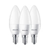 Set 3 Becuri LED lumanare, B35, E14, 5.5W, 470Lm, lumina calda 2700K, Philips 8718699777814