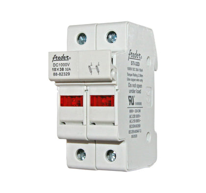 Soclu sigurante cilindrice, 2P, 10x38, 32A, 1000V DC, Freder 88-82329, , alternativo.ro