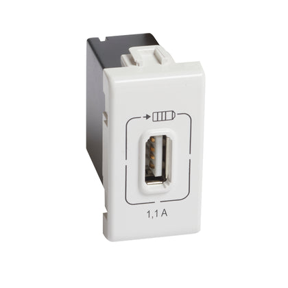 Incarcator USB, 1 modul, 1100mA, 5V, alb, Matix AM5285C1, alternativo.ro
