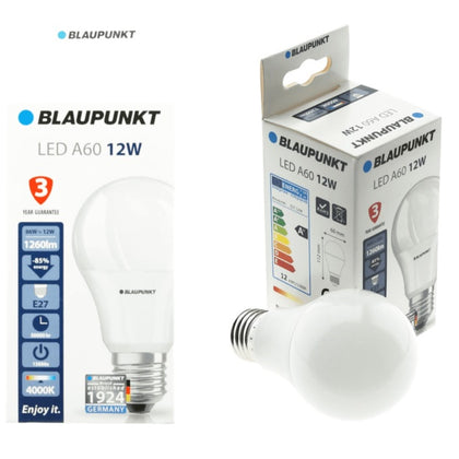 Bec LED clasic A60, E27, 12W, 1260Lm, lumina neutra 4000K, Blaupunkt BE2712WNW, alternativo.ro