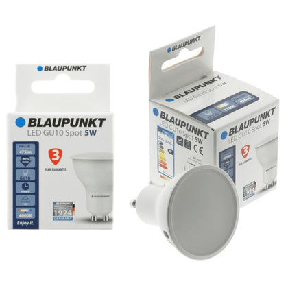 Bec LED spot, GU10, 5W, 475Lm, lumina neutra 4000K, Blaupunkt BGU105WNW, alternativo.ro