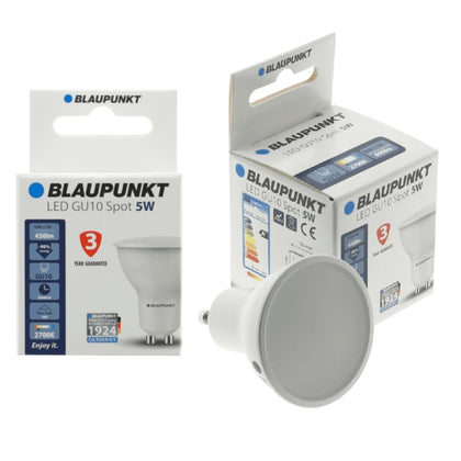 Bec LED spot, GU10, 5W, 450Lm, lumina calda 2700K, Blaupunkt BGU105WWW, , alternativo.ro