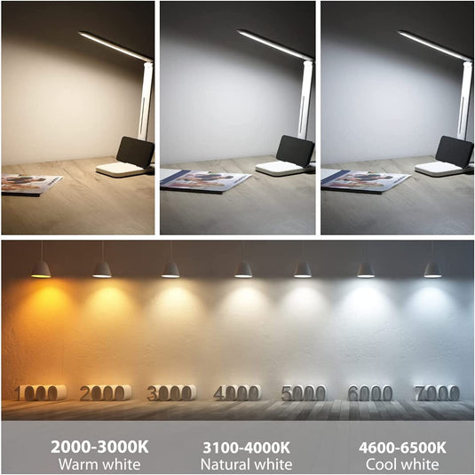 Lampa de birou LED, dimabila, 6W, 350Lm, Alb, Blaupunkt BLBW6CCT