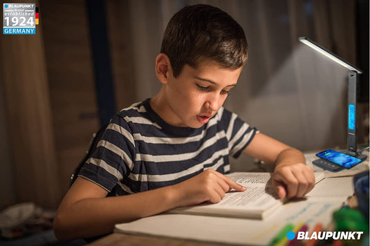 Lampa de birou LED, dimabila, cu incarcator wireless, 6W, 420Lm, Alb, Blaupunkt BLBW6PRO