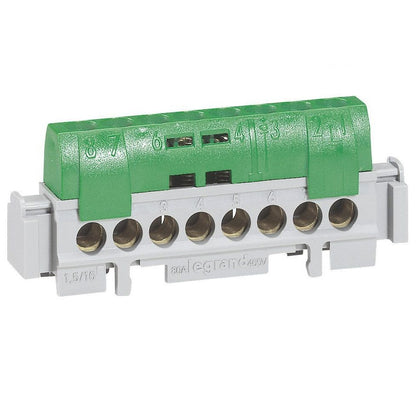 Bareta de conexiune, cu suport electroizolant, 8 plecari, 75 mm², Legrand 004832, 1, alternativo.ro