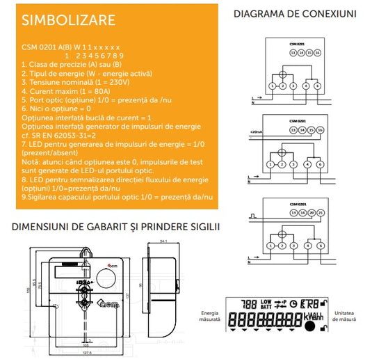 Contor de energie electrica monofazat electronic 80A CSM 0201