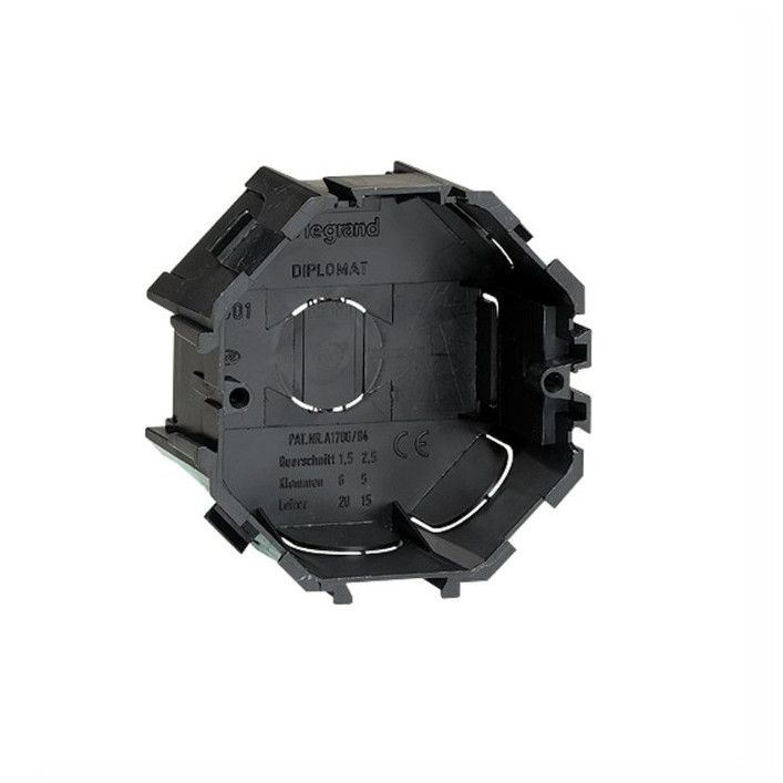 Doza aparat, fagure, Ø74x40mm, montaj ingropat, negru, Legrand 031301, 1, alternativo.ro