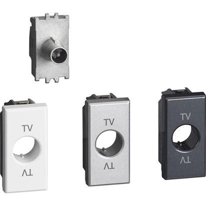 Priza TV, stea, 1 modul, alb/aluminiu/antracit, Axolute Bticino H4202D, , alternativo.ro