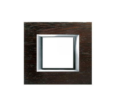 Placa ornament, 2 module, Wenge, Axolute Bticino HA4802LWE, alternativo.ro