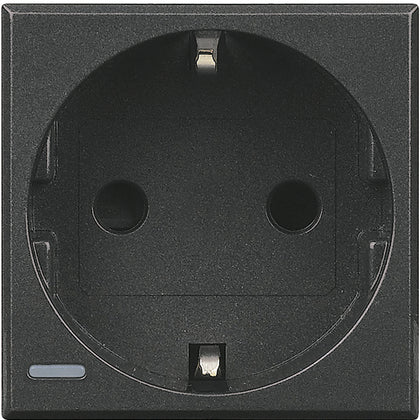 Priza standard german, 16A, 2 module, cu contact de protectie, antracit, Axolute Bticino HS4141W, , alternativo.ro