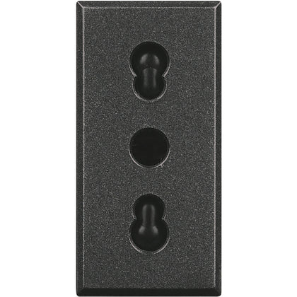 Priza standard italian, 16A, 1 modul, cu contact de protectie, antracit, Axolute Bticino HS4180, , alternativo.ro