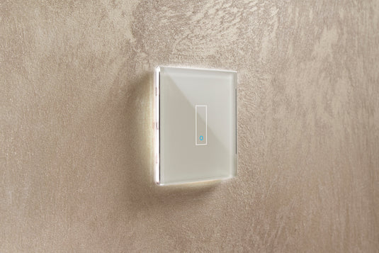 Intrerupator smart simplu, cu touch, din sticla, WiFi, cu nul, nisip, Iotty LSWE21T