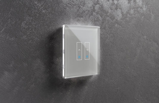 Intrerupator inteligent pentru storuri, cu touch, din sticla, WiFi, cu nul, gri, Iotty LSWE2SG