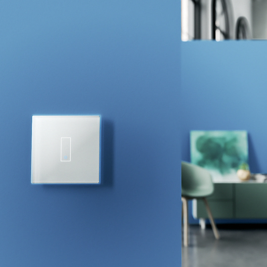 Intrerupator inteligent simplu, cu touch, din sticla, WiFi, cu nul, alb, Iotty LSWE21W, 4, alternativo.ro