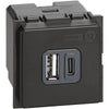 Priza USB, tip A+C, 2 module, 5V, 3000mA, fara placa, Living Now K4287C2