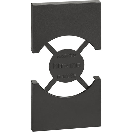 Placa priza, 2 module, standard italian/german, negru, Living Now KG03