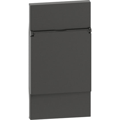 Placa priza, 2 module, cu capac, standard german, negru, Living Now KG04P, , alternativo.ro