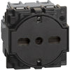 Priza simpla plata, 2 module, standard german+italian, 16A, negru, Living Now KG4140A16F