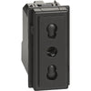 Priza simpla, 1 modul, standard italian, cu contact de protectie 2P+T, 10/16A, negru, Living Now KG4180