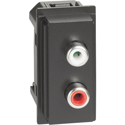 Priza audio, RCA, 1 modul, negru, Living Now KG4269R, , alternativo.ro