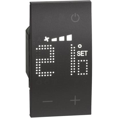 Termostat MyHOME_Up, 2 module, negru, Living Now KG4691, alternativo.ro