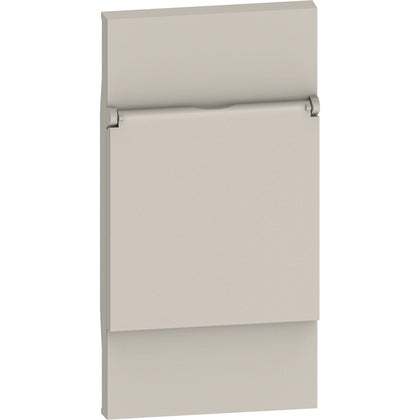 Placa priza, 2 module, cu capac, standard german, nisip, Living Now KM04P, , alternativo.ro