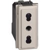 Priza simpla, 1 modul, standard italian, cu contact de protectie 2P+T, 10/16A, nisip, Living Now KM4180