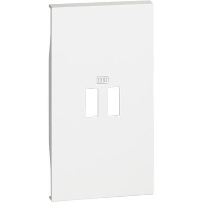 Placa incarcator USB dublu, 2 module, alb, Living Now KW12C