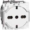 Priza simpla plata, 2 module, standard german+italian, 16A, alb, Living Now KW4140A16F