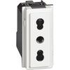 Priza simpla, 1 modul, standard italian, cu contact de protectie 2P+T, 10/16A, alb, Living Now KW4180